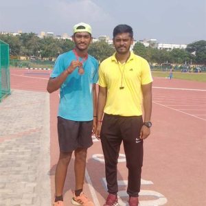 In the CBSE Cluster games, Sundaramoorthy got a bronze at state level in long jump in the under 19 category.